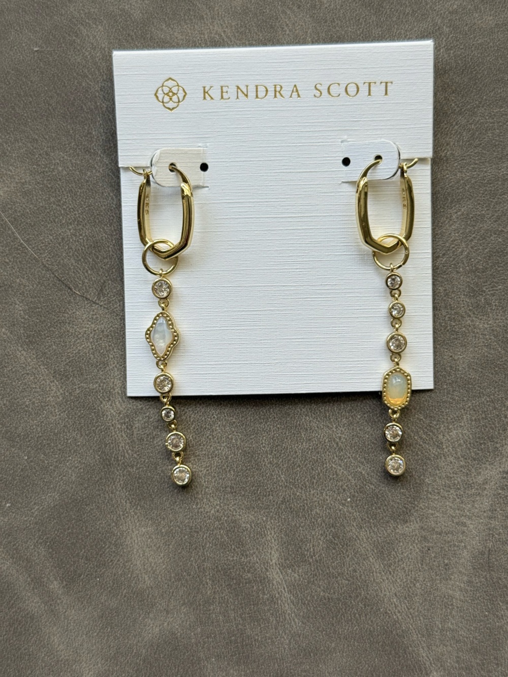 Kendra Scott Abbie huggie Gold Opal Drop Earrings